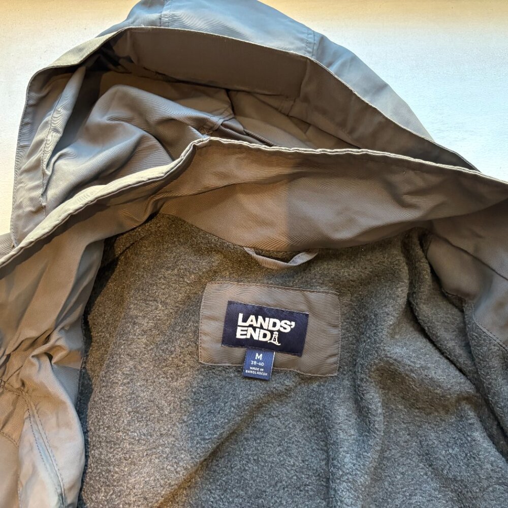 Lands End jacket with stowaway hood and seat M gray - Picture 2 of 4